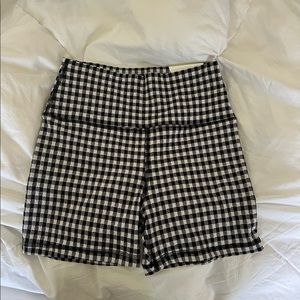 NWT gingham biker shorts